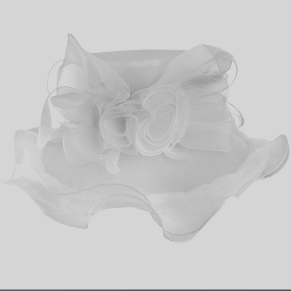 Stunning Floral Organza Hat Kentucky Derby Spring Summer...